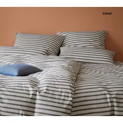 Elegante Soft-Flanell Bettwäsche Inverness - 135x200 cm + 80x80 cm	kiesel
