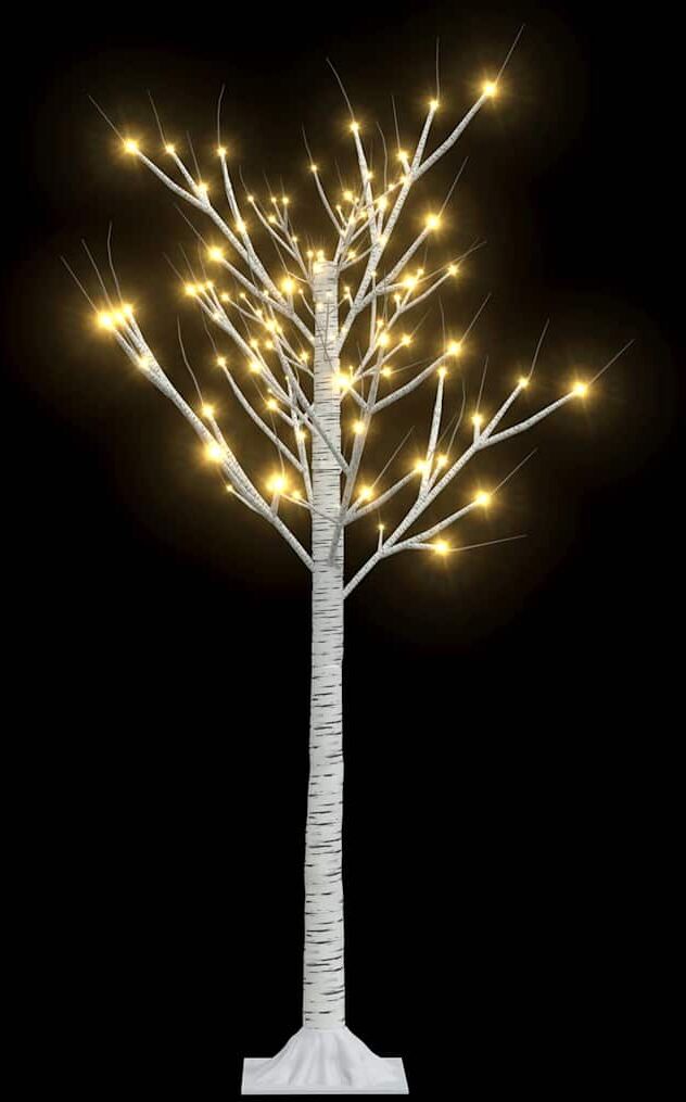 vidaXL Sapin de Noël 128 LED blanc chaud Saule 1,2 m Int/Ext