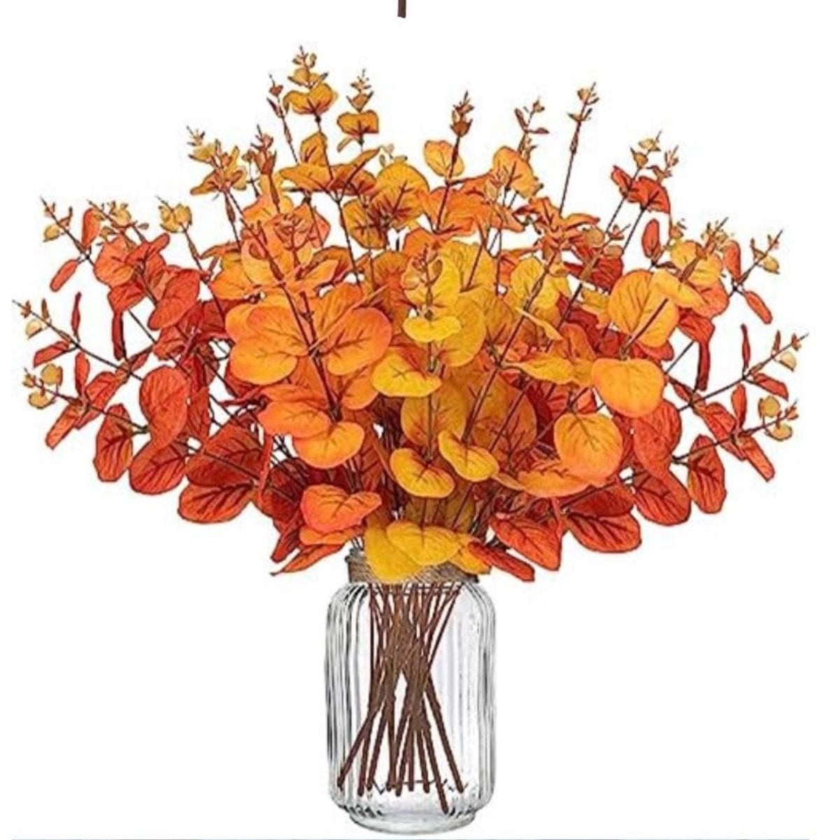 10 stuks Herfst Eucalyptus Takken Kunstplanten voor Herfst Decoratie, Halloween en Bruiloft Tafelstukken, 34,3 cm