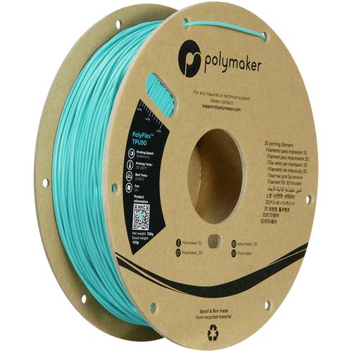 Polymaker PD02005 TPU90 Filament TPU flexibel 1.75mm 750g Blau-Grün PolyFlex 1St.