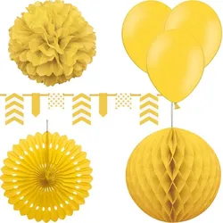 Partydeko gelb Partyset Geburtstagsdeko Feier gelbe Partyartikel Geburtstag Hochzeit