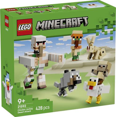 21592 LEGO MINECRAFT Angriff des Hühnerreiters in der Wüste Bauset mit beweglichen Figuren aus LEGO Steinen