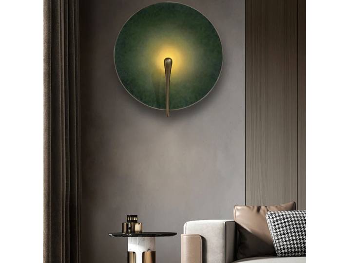 2025 applique murale cosmique artistique disque rond lampe Vintage circulaire en acier inoxydable lampe salon couloir allée fond lumière