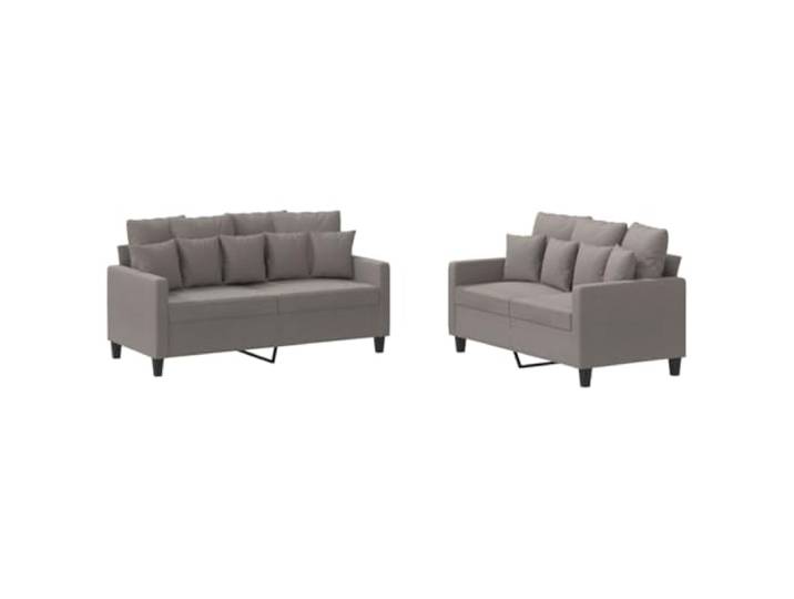 RJPLMFV 2-teiliges Sofa-Set mit Kissen, Taupe Struktur aus Sperrholz und Metall, bequemer Sitzpolster, Kapazität 110 kg pro Sitz