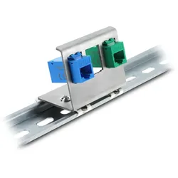 DELOCK Keystone Metall Halterung 3 Port für Hutschiene