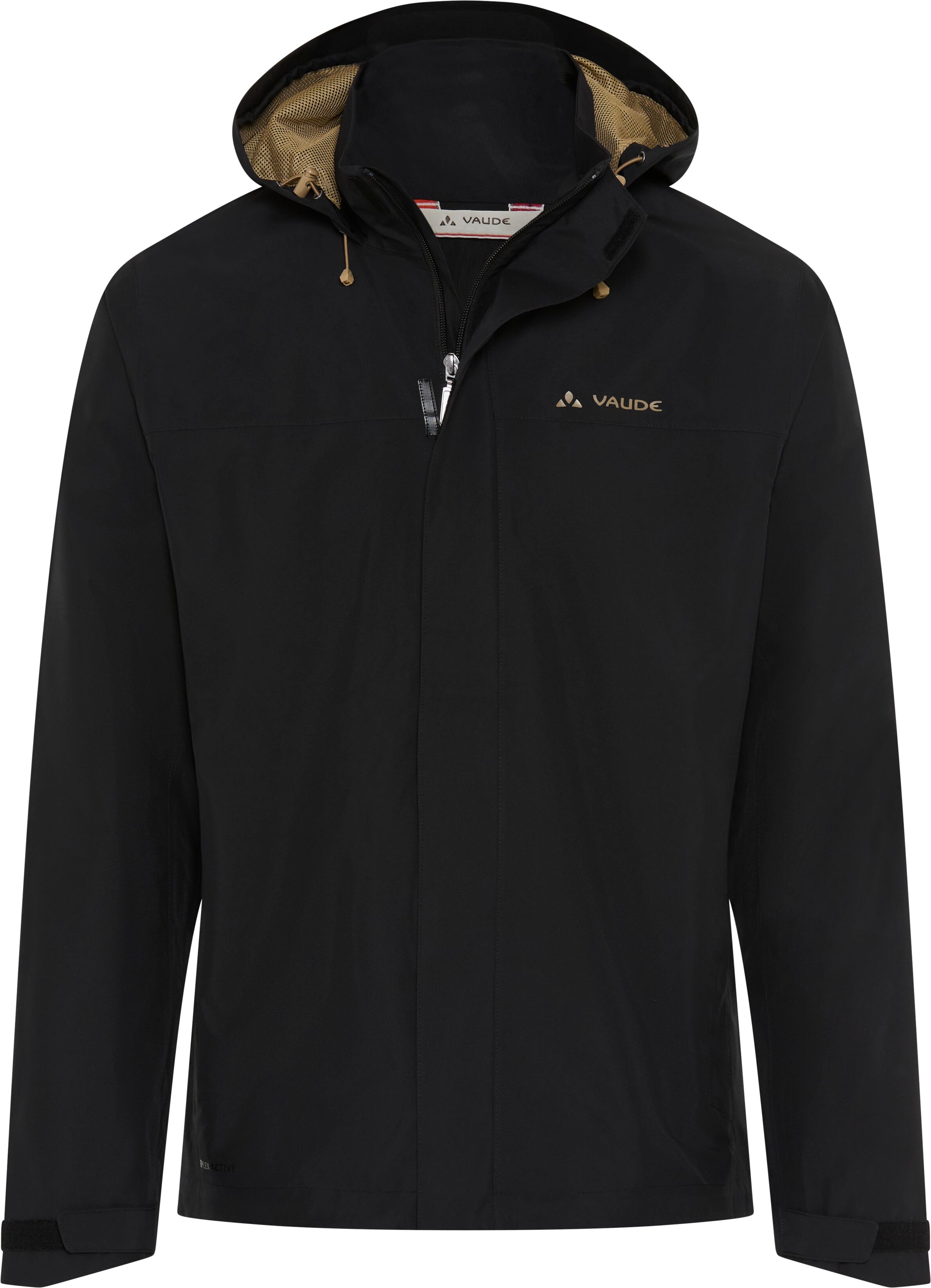 Regenjacke VAUDE, Herren, Gr. XL, schwarz, Obermaterial: 100% Polyester. Futter: 100% Polyamid. Netzfutter: 100% Polyester, Jacken Regenjacke, für Outdoor- und Sportaktivitäten, sportlicher Stil schwarz XL