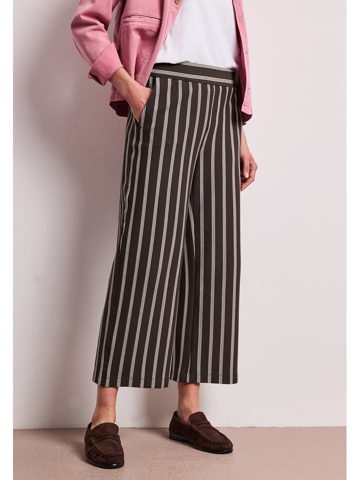 Street One Culotte in Dunkelbraun/ Creme - 44/L26