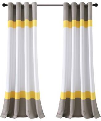 Lush Decor Alexander Color Block Light Filtering Window Curtain Panel Set