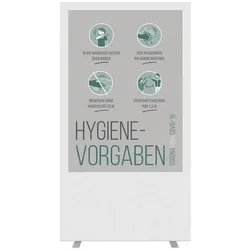 Paperflow Trennwand »Easyscreen« mit Info-Motiv »Hygiene-Vorgaben« 94 x 39 x 174 cm weiß, 94x174x39 cm