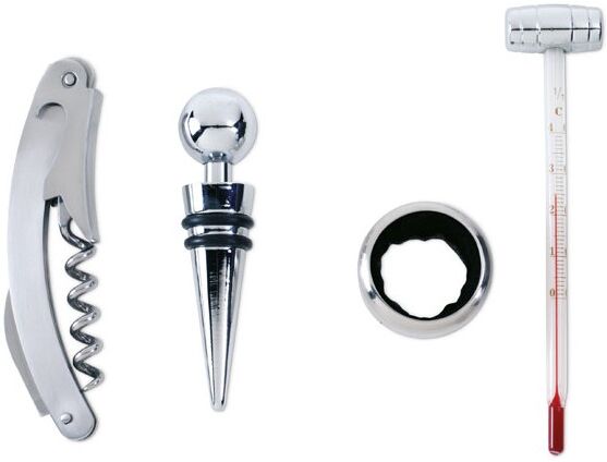 Coffret accessoires à vin cadeau entreprise PREMIUM Argent