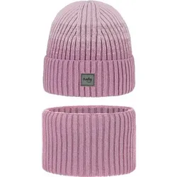 ARECO Kinder Mütze Set (Beanie und Tube) Juniors, Größe ONE SIZE in Lila Lila