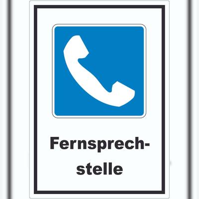 HB-Druck Fernsprechstelle Telefon Symbol und Text Aufkleber A7 (74x105mm)