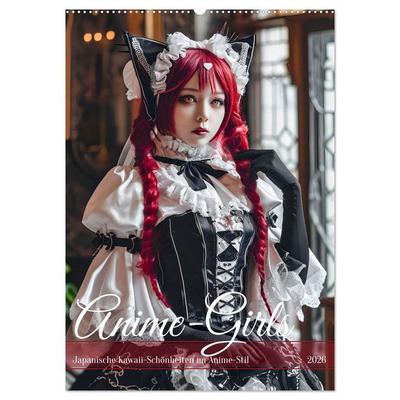 Anime-Girls - Japanische Kawaii-Schönheiten im Anime-Stil (Wandkalender 2026 DIN A2 hoch), CALVENDO Monatskalender