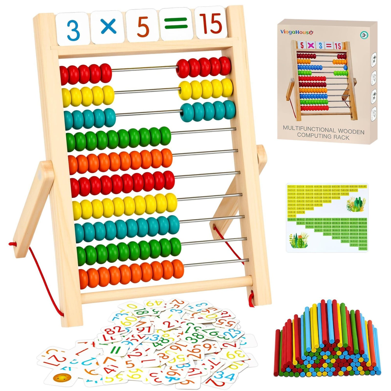 Montessori Rekenspel met Houten Abacus