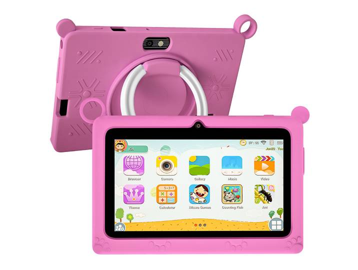 Tablette pour enfants BDF, nouvelle tablette éducative Google de 7 pouces, jeux éducatifs, processeur quadricœur, 4 Go de RAM, 64 Go de ROM, Wi-Fi, Bluetooth, double caméra