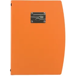 Securit® Speisekartenhülle A4 "Rio" - Orange - Tafel mit Besteck inklusive - 4 Sichtseiten