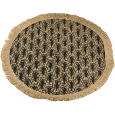 Platzset AM DESIGN "Tischset", schwarz (schwarz, natur), H:0,15mm Ø:38cm, Obermaterial: 100% Jute, Platzsets, aus Jute, Ø 38 cm