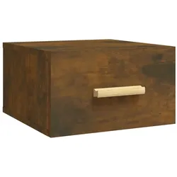 Décoshop26 - Wandmontierter Nachttisch mit Schublade 35 x 35 x 20 cm braunes Holzwerkstoff DEC034254