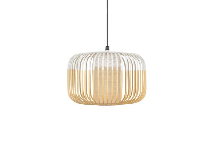 Bamboo Outdoor S Hängeleuchte, weiß, IP44, E27 - Forestier - Terrasse - Design - Bambus - Einflammig