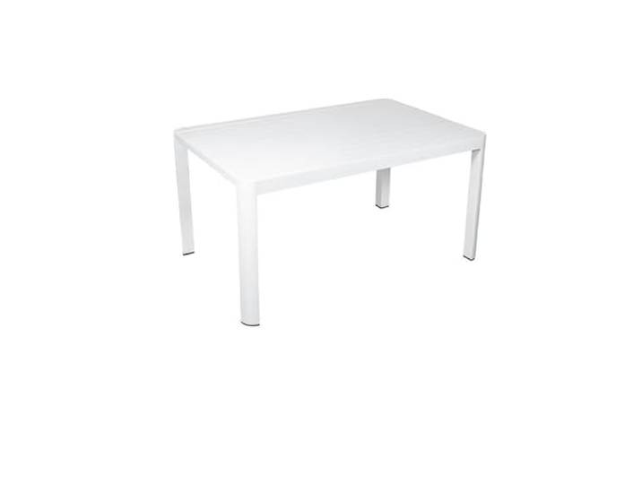 DRW Ausziehbarer Tisch für den Außenbereich, Aluminium, Weiß, 75 x 149 x 149 cm