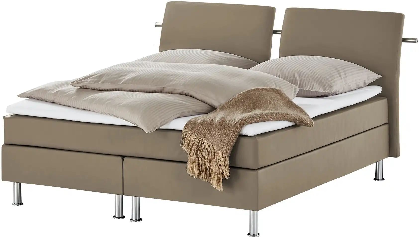 Höffner Boxspringbett  Krom ¦ braun ¦ Maße (cm): B: 192 H: 122