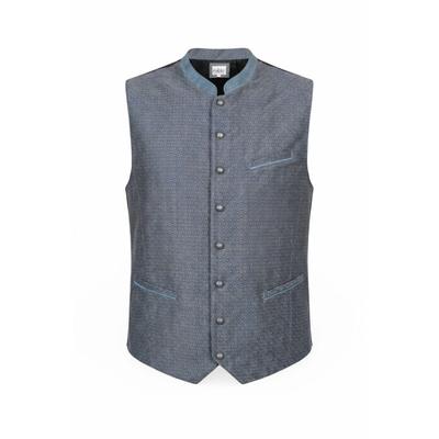 Trachtenweste NÜBLER "Trachtenweste Kaarlo", Herren, Gr. 52, blau, Obermaterial: 70% Polyester PES. 30% Viskose CV., Westen