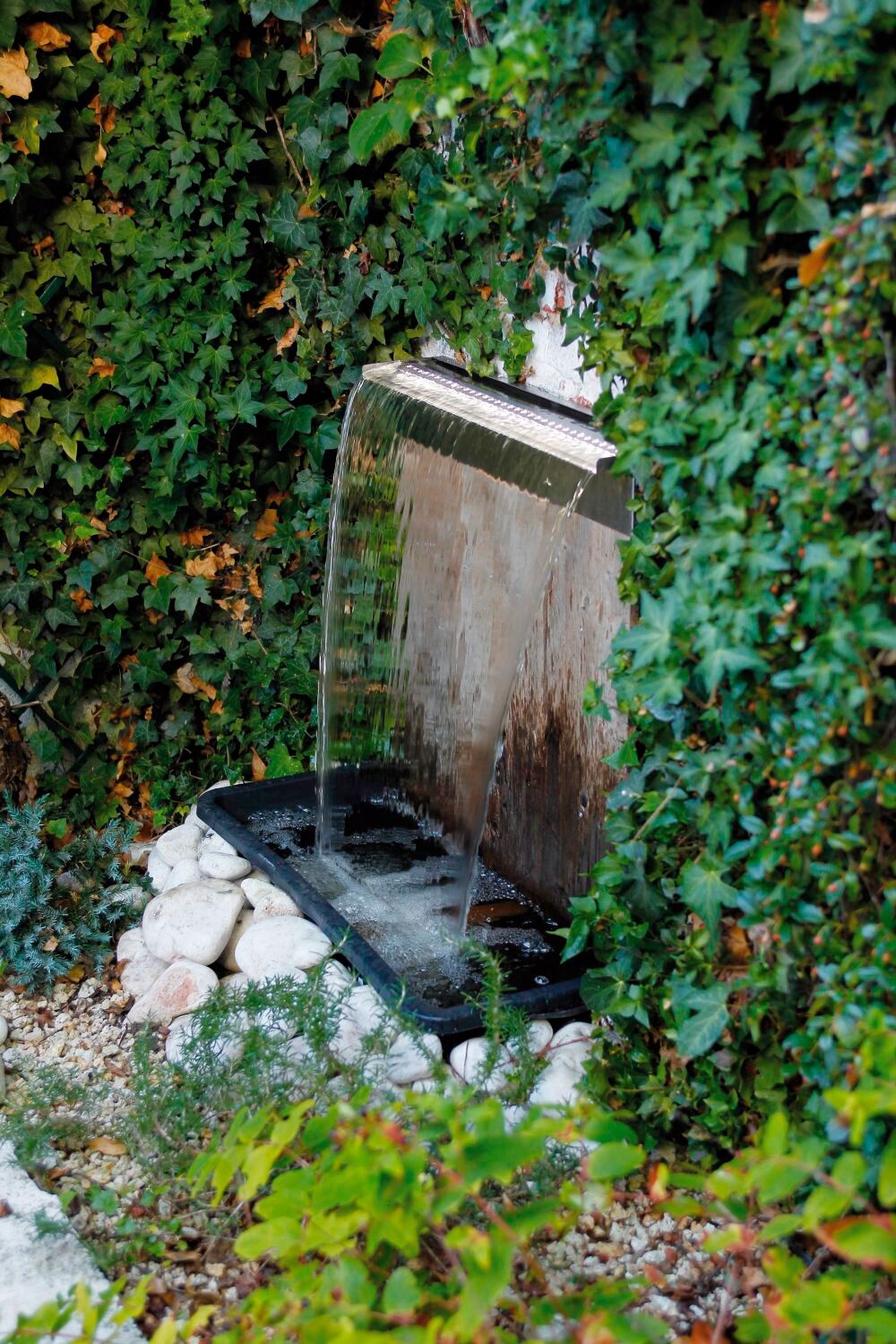 Wasserfall UBBINK "NIAGARA LED 60", silber (silberfarben), Edelstahl, Wasserspiele, Wasserfall