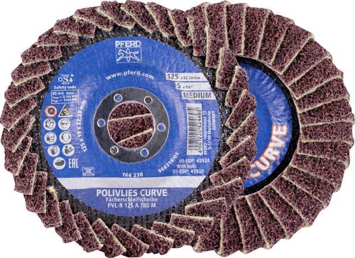 Fächerscheibe POLIVLIES-CURVE PVL-R D.125mm K.180 Korund A PFERD TOOLS