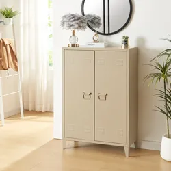 Metallschrank Oripää 110x75x33 cm Kamelfarben [en.casa]