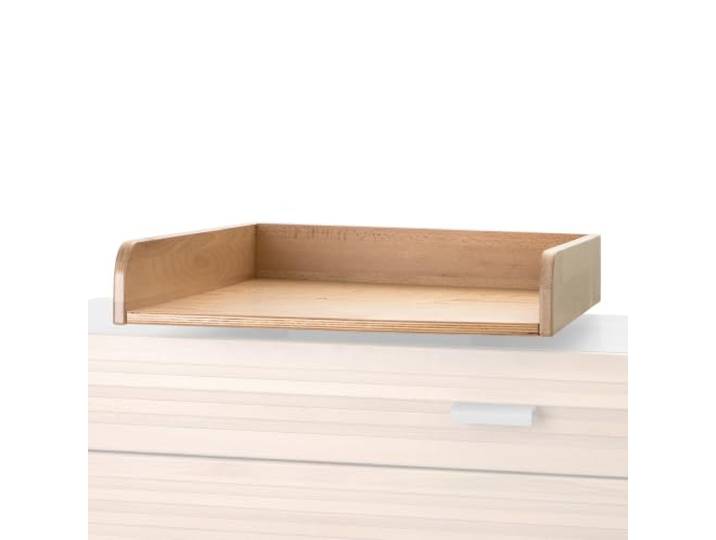 waldin Infinity Wickelaufsatz für Kommode Buche Höhenverstellbar Links Mittig oder Rechts Montierbar, Massiver Naturbuche, Vier Höhenstufen, Kommode Nicht Enthalten, Farbe Natur