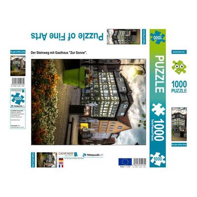 CALVENDO Puzzle Der Steinweg mit Gasthaus 'Gartenlaube'. | 1000 Teile Lege-Größe 64x48cm Foto-Puzzle für glückliche Stunden