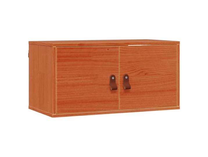 PUGYNBK Wandschrank, Wandmontage, 2 Stück, Wachsbraun Massives Kiefernholz, Türen mit Scharnieren, kompaktes Design, moderner Stil