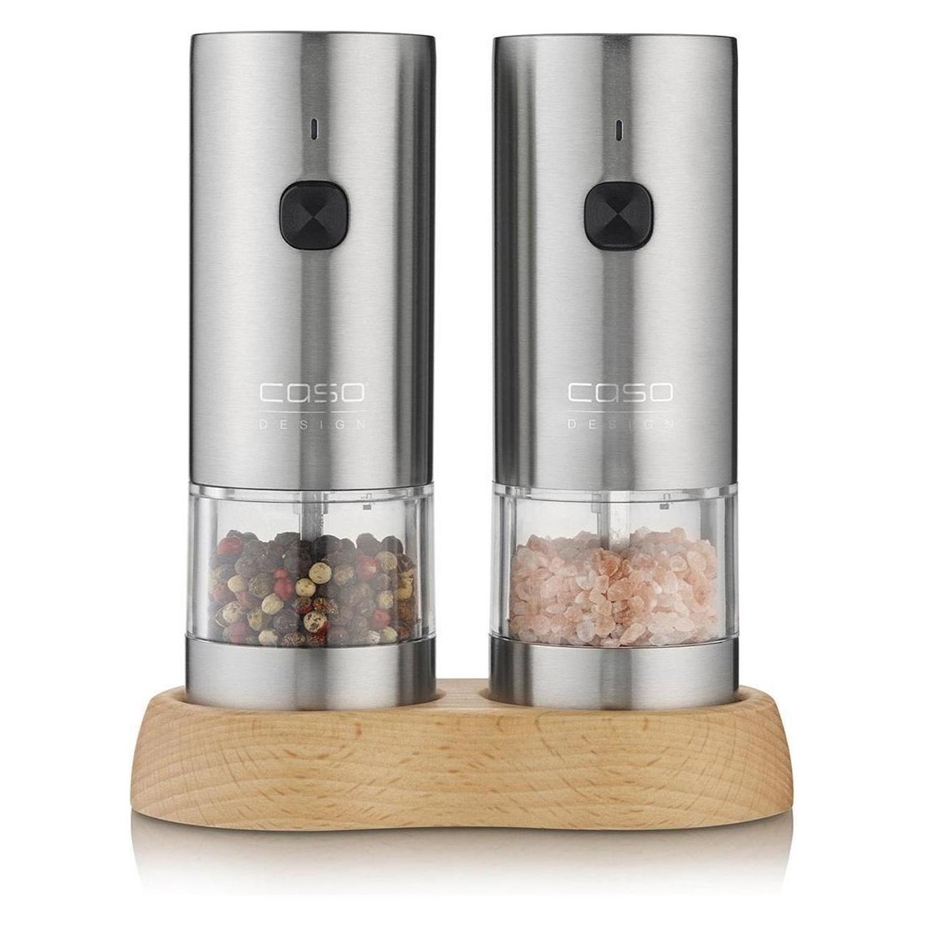 Caso SpiceDuo elektrische Salz & Pfeffermühle (Diverse Gewürze, Pfeffer, Salz) (01836)