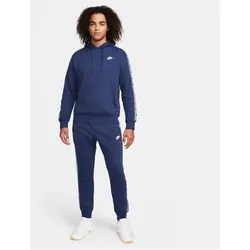 NIKE Club Fleece Grafik Kapuzen-Trainingsanzug Herren 410 - midnight navy/white M