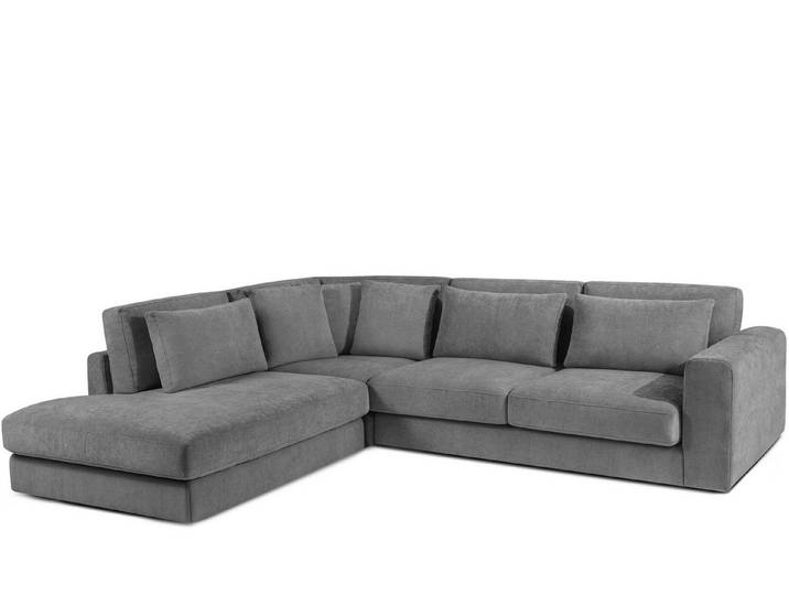 KONSIMO® Ecksofa VERUS edle Verarbeitung und Komfort, luxuriös, Premiumqualität aus EU, Maße: 297x84x116/248 cm, Kissen regulieren die Tiefe und stützen die Lendenwirbelsäule, Traditionelles Design und Komfort, handgefertigt, Gewebe-Stoff