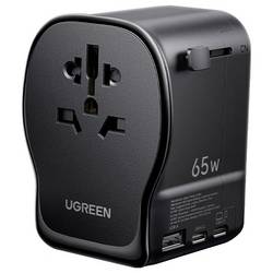 UGREEN S550 65W Universal Travel Adapter Reiseladeadapter 65 W USB-C®, USB-A QC 4+ Schwarz, Grau Innenbereich GaN 55001
