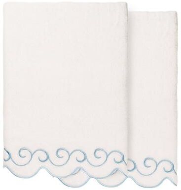 Authentic Hotel and Spa 100% Turkish Cotton SIMPLICITY Scallop Embellished Towel Collection