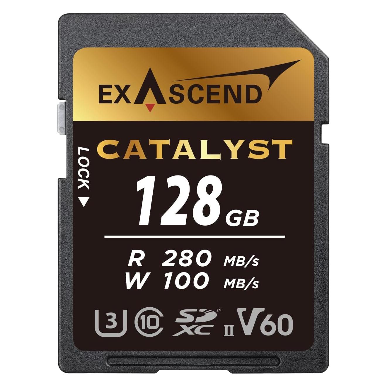 Exascend Catalyst UHS-II SD Card(V60) 128GB (ES117889) (128 GB, SDXC, U3, UHS-II) (EX128GSDV60)