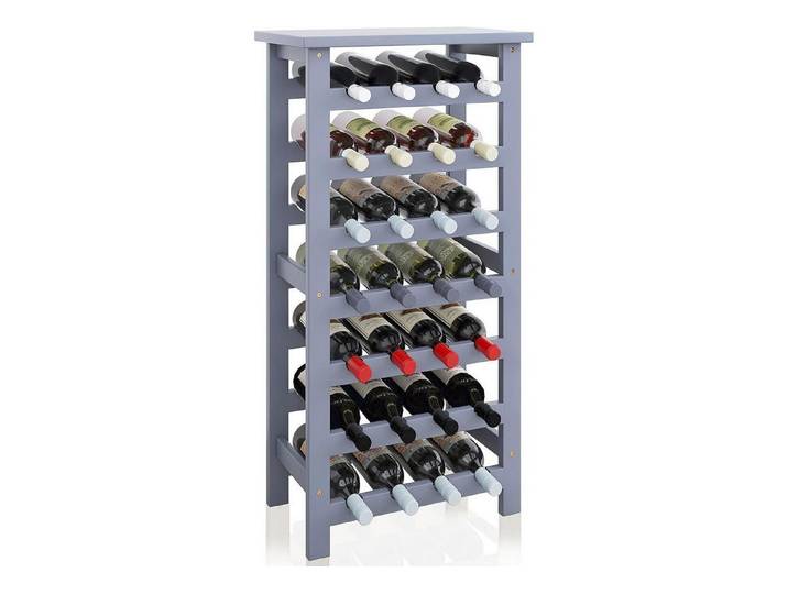 LuxusKollektion Weinregal Weinregal Bambus 28 Flaschen 7 Etagen freistehend Küche Speisekammer