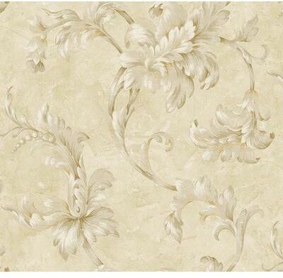 Seabrook Designs Seabrook Design Apollo Leaf Scroll Unpasted Wallpaper