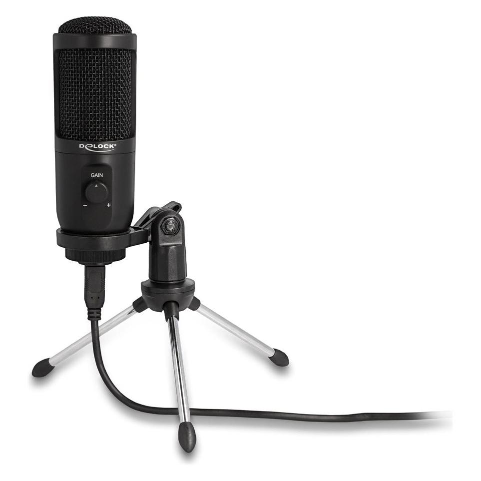 Delock Kondensatormikrofon USB mit Ständer (66832)