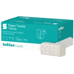 Wepa liquify 3750 Blatt hochweiss 20,6x24cm Papierhandtücher Papierhandtuch in Zick-Zack (ZZ), 2-lagig, wasserlöslich