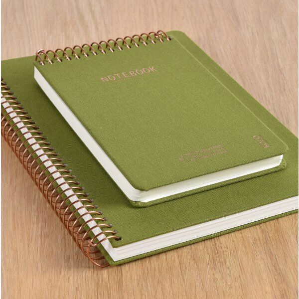 Kozo Notesbog, A4, Linjeret, Olive Green