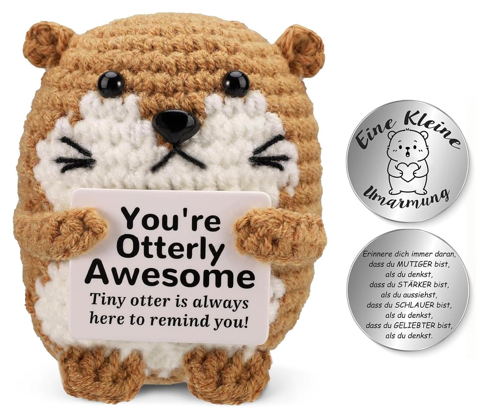 Schattige Otter Knuffel met Motivatie Munt