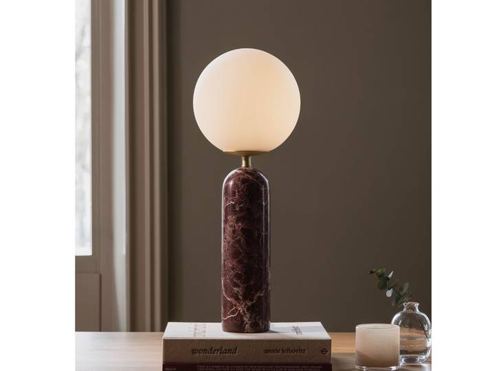 Torrano Tischlampe rot, Höhe 53 cm Marmor - Globen Lighting - Wohnzimmer - Skandinavisch - Mit Schirm