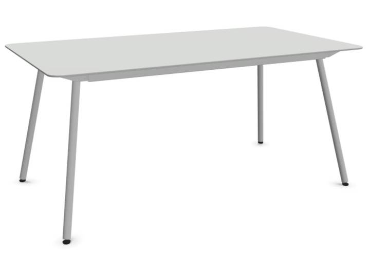 Glasfaser-Tisch Locarno Edge von Schaffner / Farbe: Alusilber / Grösse: 160 x 90 cm