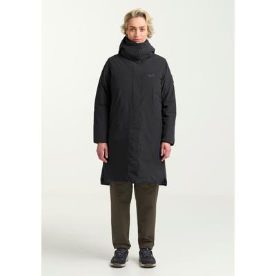 Wintermantel JACK WOLFSKIN "FROST HAVEN COAT W", Damen, Gr. XS, schwarz, Obermaterial: 100% Polyester. Füllung: 100% Polyester. Futter: 100% Polyester, Mäntel Wintermantel, Wintermantel, warm, wasserdicht
