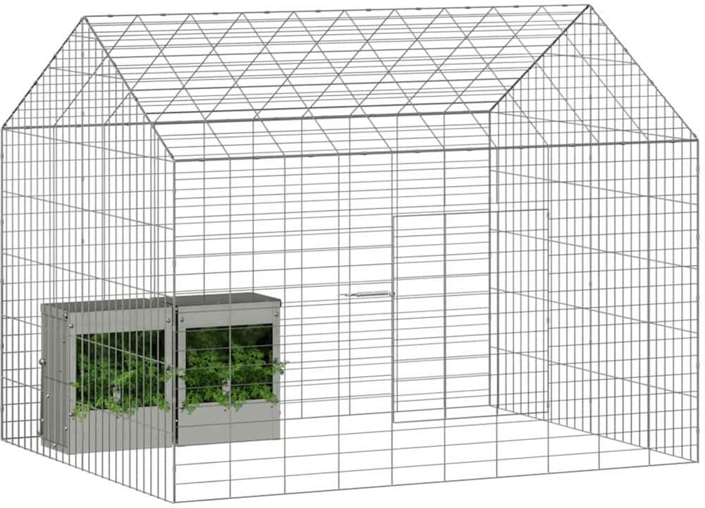 vidaXL Cage pour lapins Argent 100 x 78 x 78 cm Acier galvanisé