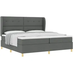 vidaXL, Boxspringbett, Boxspringbett Mit Matratze Stoff Dunkelgrau (200 x 200 cm)