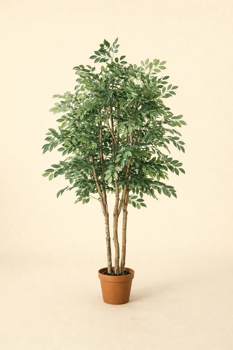 Onlineplantenkopen Kunstplant Ficus Exotica 150 cm - Onderhoudsvrije kunstplant voor binnen
